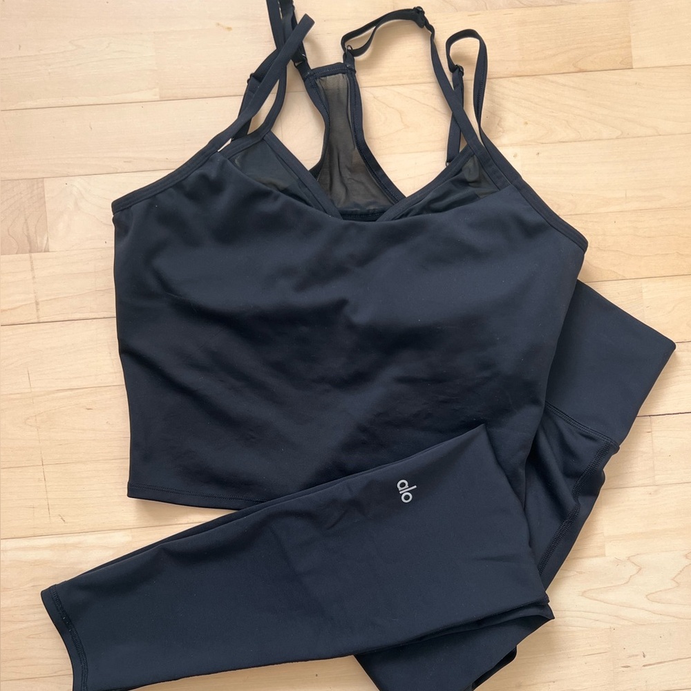 Alo Airlift Set Leggings & Bra Tank Top SIZE L
